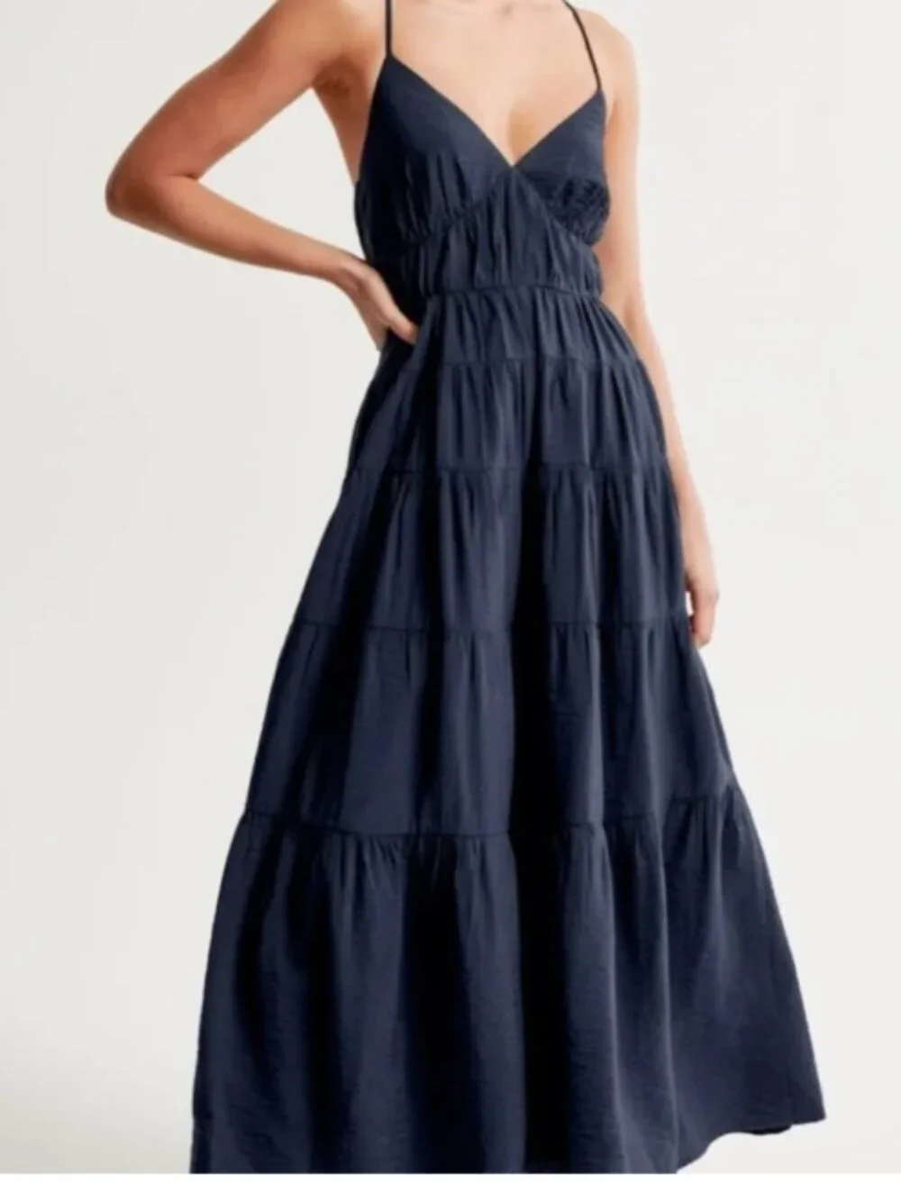 Abercrombie and Fitch - Navy Tiered Maxi Dress - Size XS